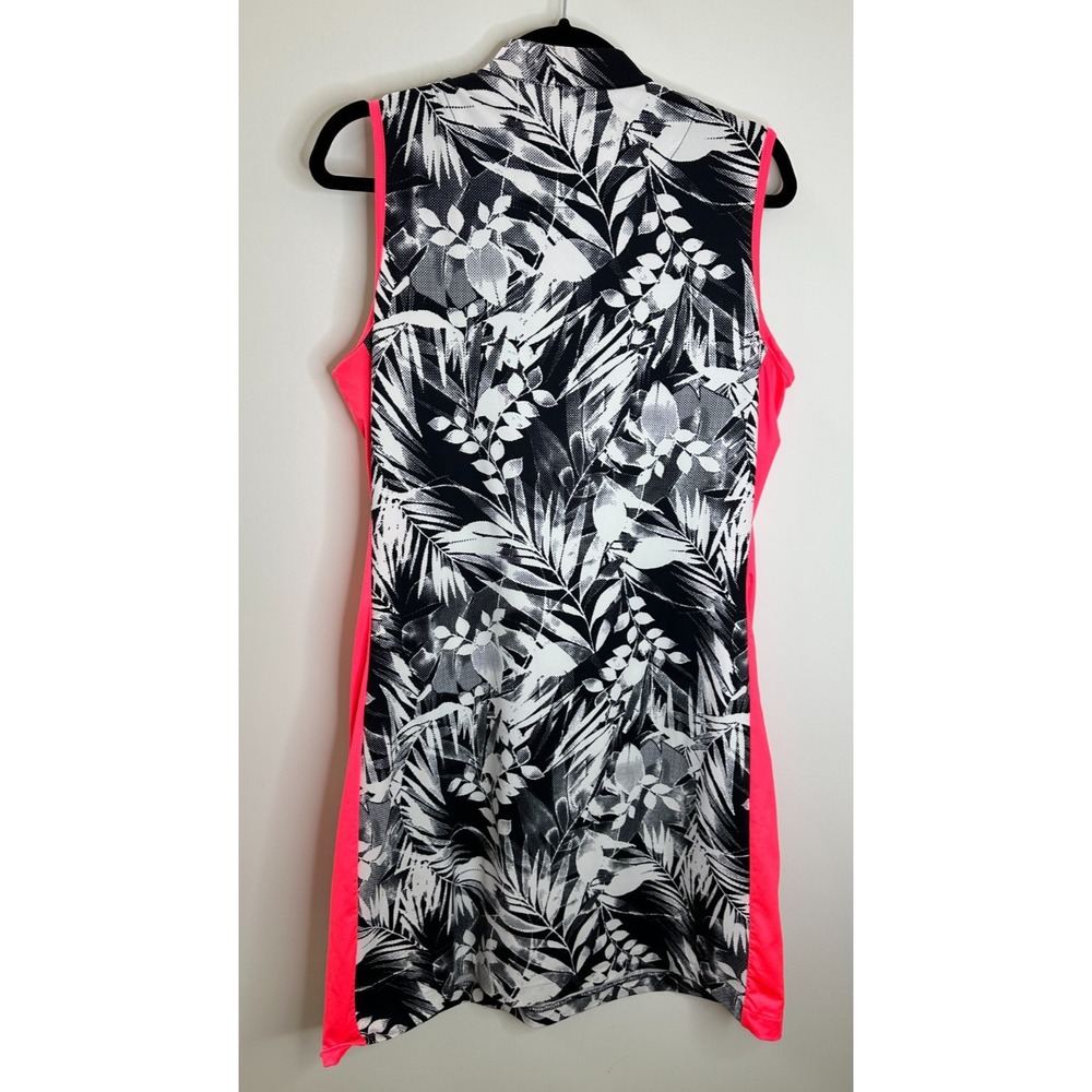 Tail Simone Venture Golf Dress Large Pink Black White Palm Print UPF 50+ Stretch - Picture 9 of 10